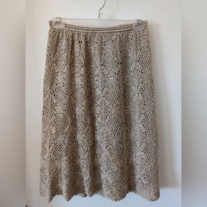DONATING FRIDAY Crochet Tan Skirt